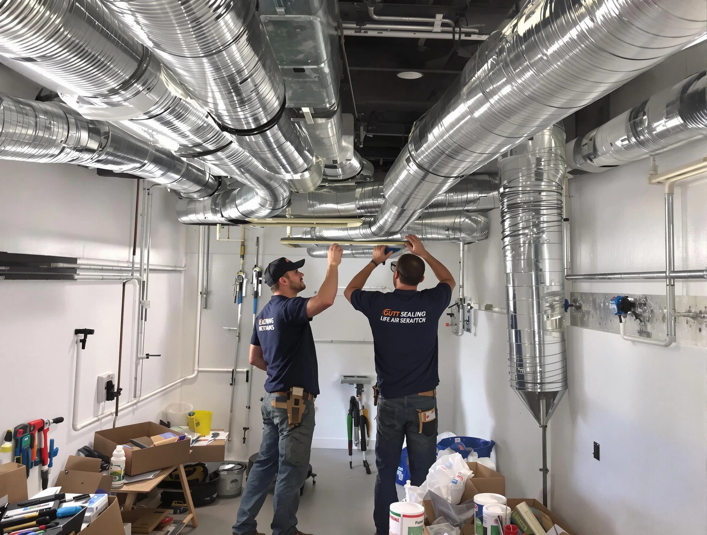 Federal Heights Air Duct Cleaning technician applying professional duct sealing solutions in Federal Heights