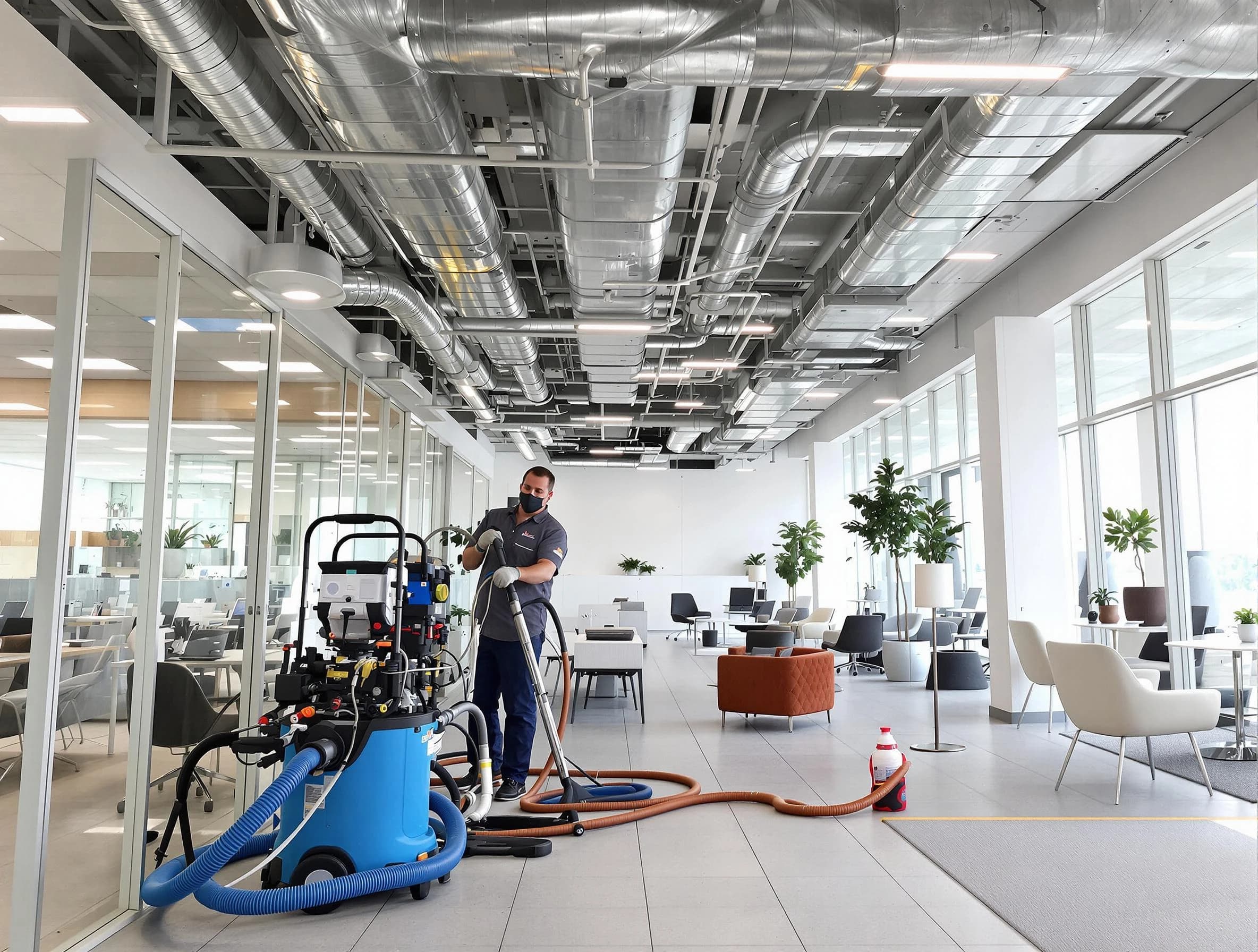 Federal Heights Air Duct Cleaning team conducting comprehensive commercial duct cleaning at a business location in Federal Heights