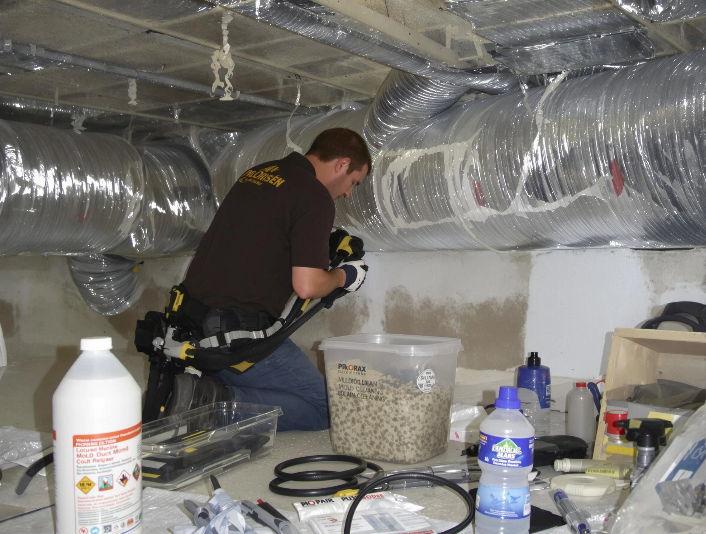 Federal Heights Air Duct Cleaning specialist performing professional mold removal from air ducts in Federal Heights