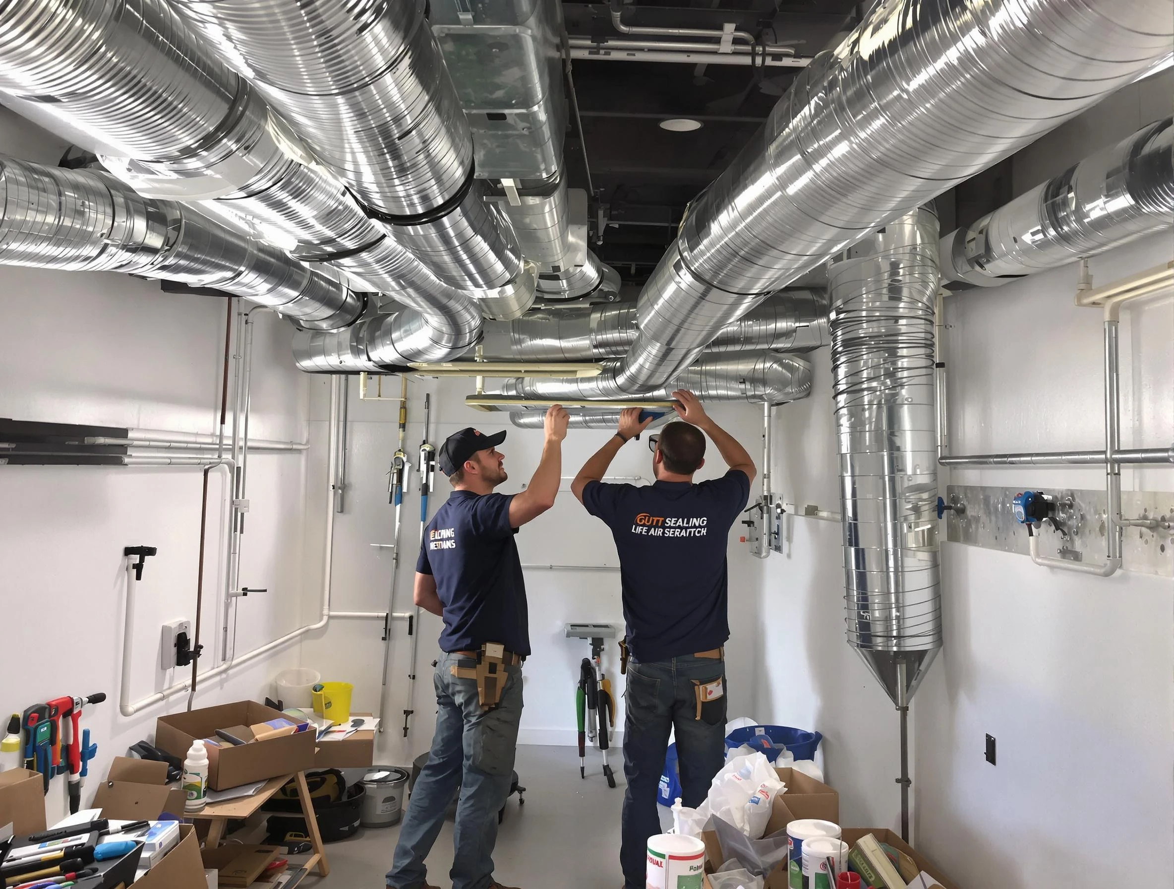 Federal Heights Air Duct Cleaning technician applying professional duct sealing solutions in Federal Heights