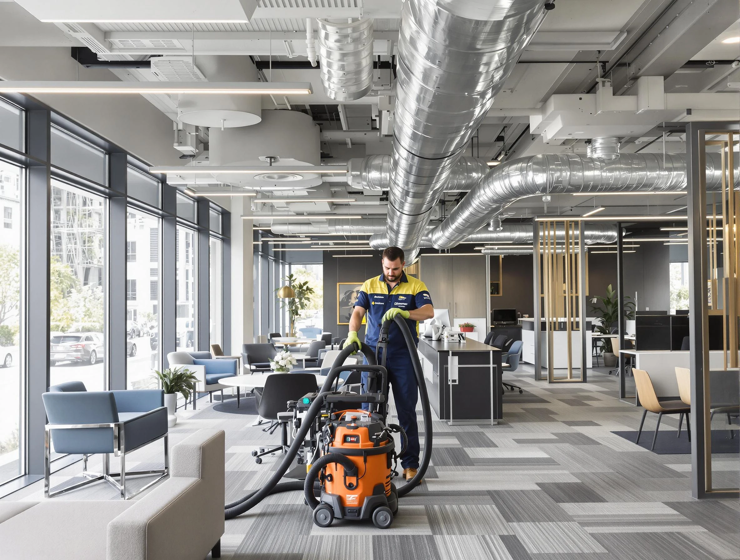 Federal Heights Air Duct Cleaning team performing thorough commercial duct cleaning at a Federal Heights business center